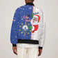Afro Christmas in Cape Verde Sleeve Zip Bomber Jacket Black Santa Felix Natal - African Pride