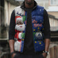 Cape Verde Christmas Sleeveless Puffer Jacket Black Santa Felix Natal