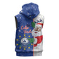 Afro Christmas in Cape Verde Sleeveless Zip Hoodie Black Santa Felix Natal - African Pride