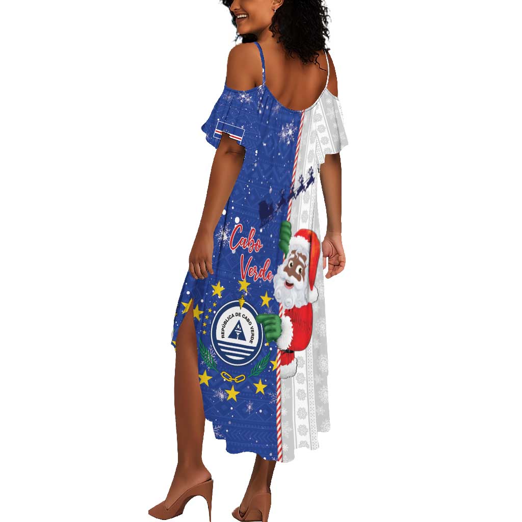 Afro Christmas in Cape Verde Summer Maxi Dress Black Santa Felix Natal - African Pride