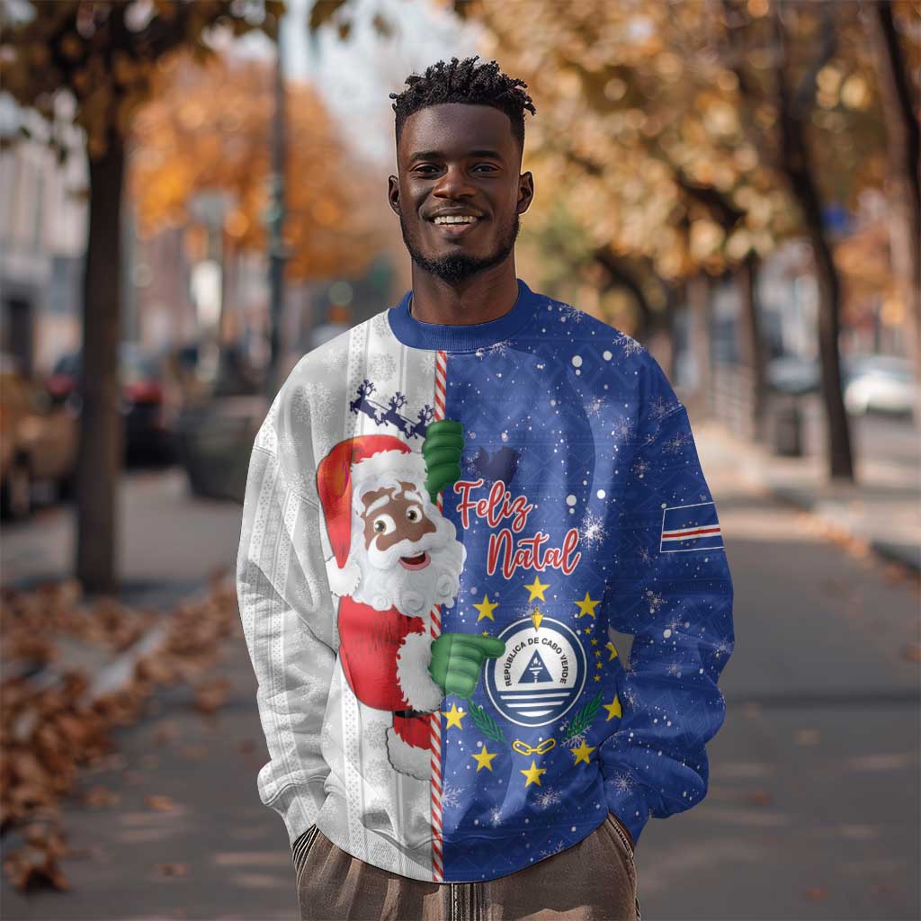 Afro Christmas in Cape Verde Sweatshirt Black Santa Felix Natal - African Pride