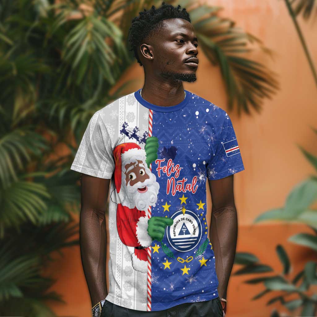 Afro Christmas in Cape Verde T shirt Black Santa Felix Natal - African Pride