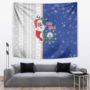 Afro Christmas in Cape Verde Tapestry Black Santa Felix Natal - African Pride