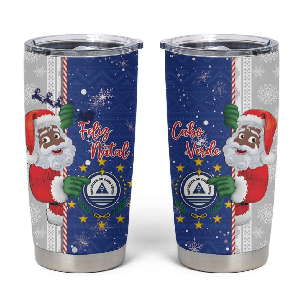 Afro Christmas in Cape Verde Tumbler Cup Black Santa Felix Natal - African Pride