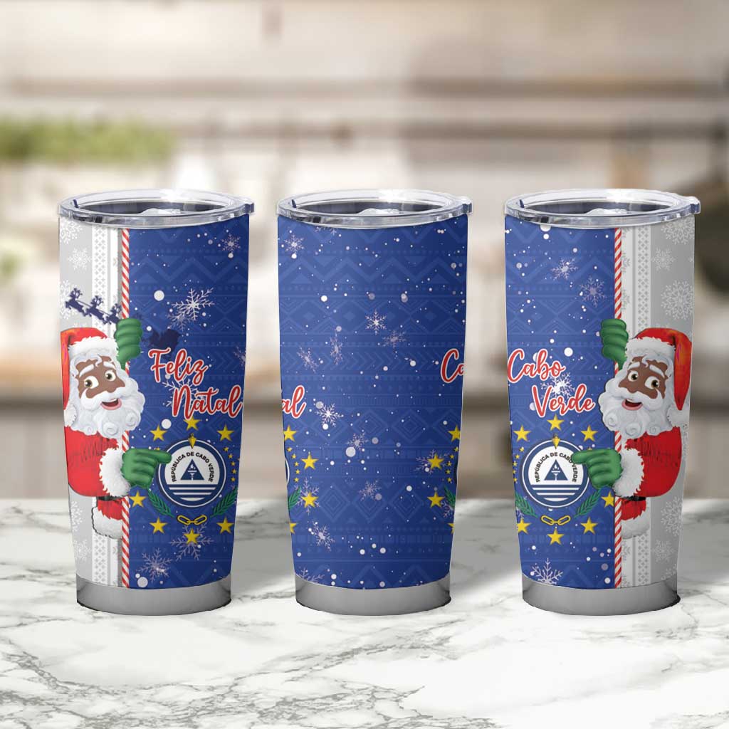 Afro Christmas in Cape Verde Tumbler Cup Black Santa Felix Natal - African Pride