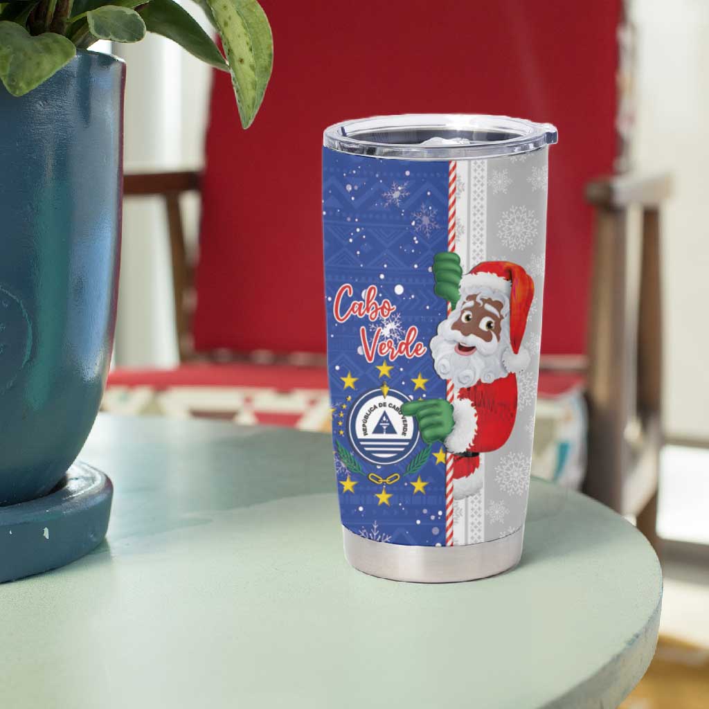 Afro Christmas in Cape Verde Tumbler Cup Black Santa Felix Natal - African Pride