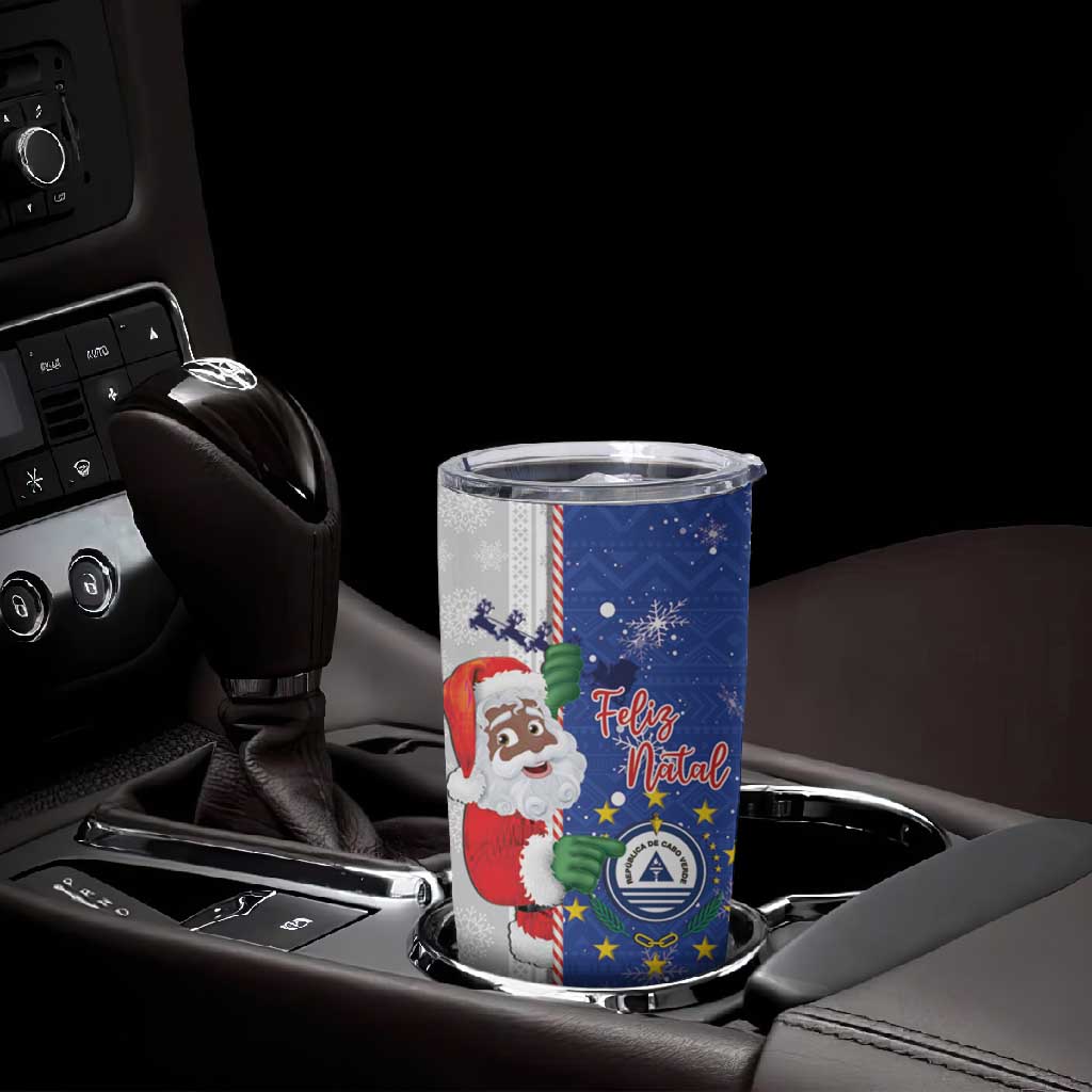 Afro Christmas in Cape Verde Tumbler Cup Black Santa Felix Natal - African Pride
