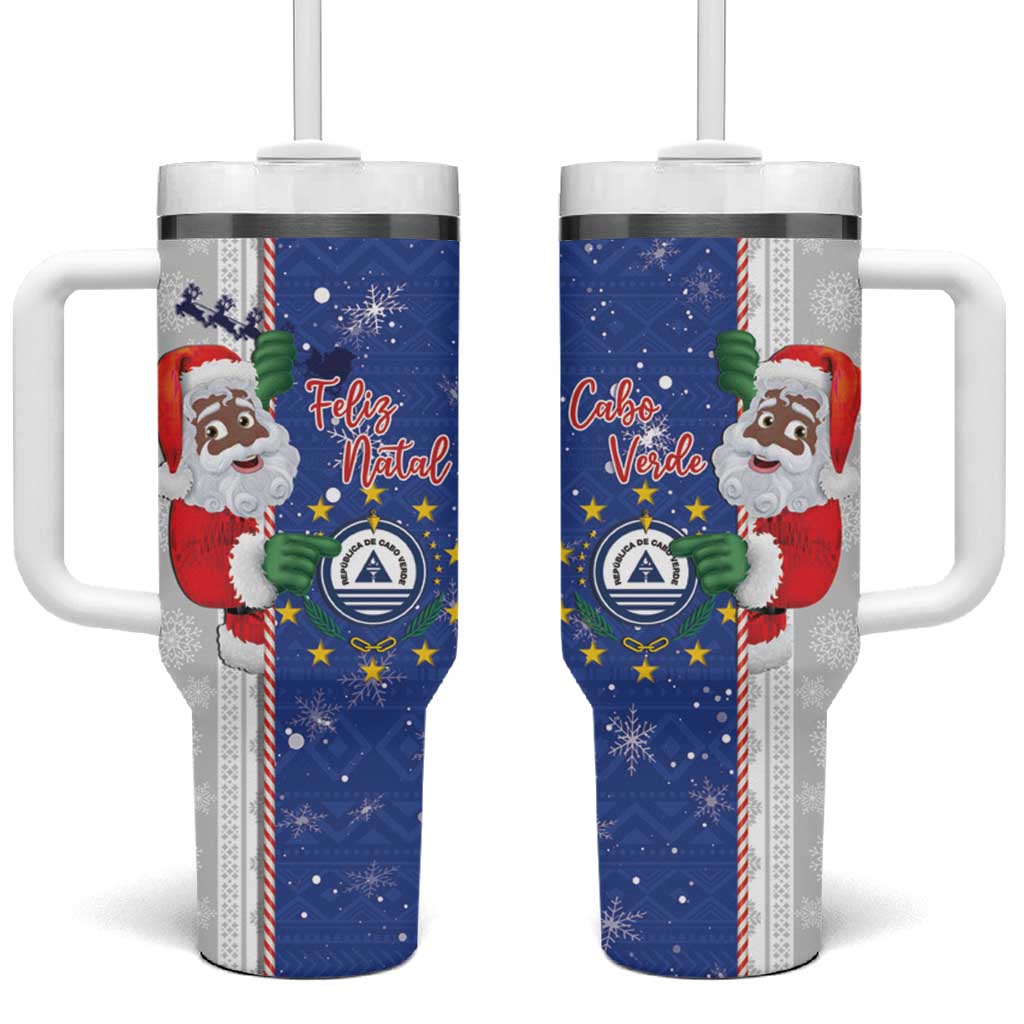 Afro Christmas in Cape Verde Tumbler With Handle Black Santa Felix Natal - African Pride