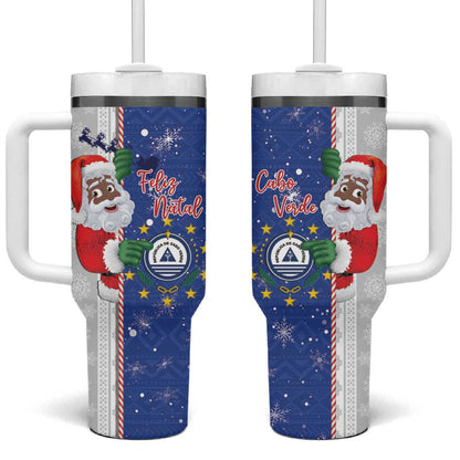 Afro Christmas in Cape Verde Tumbler With Handle Black Santa Felix Natal - African Pride
