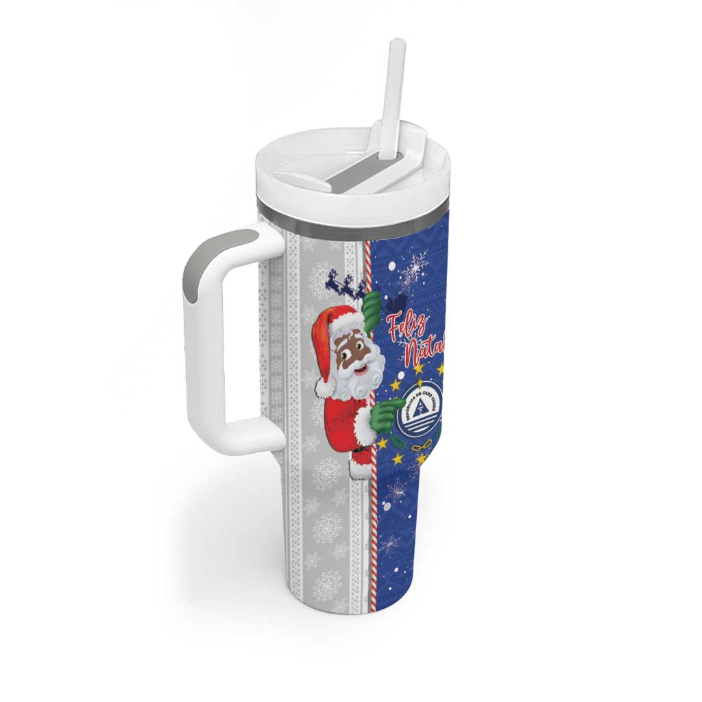 Afro Christmas in Cape Verde Tumbler With Handle Black Santa Felix Natal - African Pride