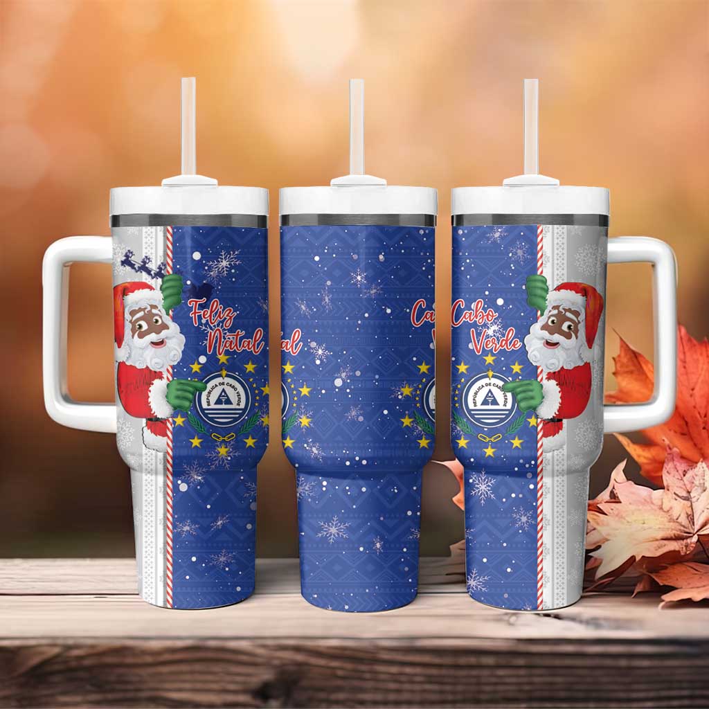 Afro Christmas in Cape Verde Tumbler With Handle Black Santa Felix Natal - African Pride