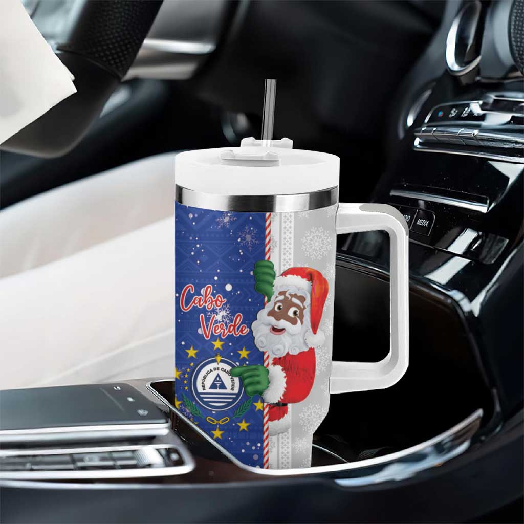 Afro Christmas in Cape Verde Tumbler With Handle Black Santa Felix Natal - African Pride