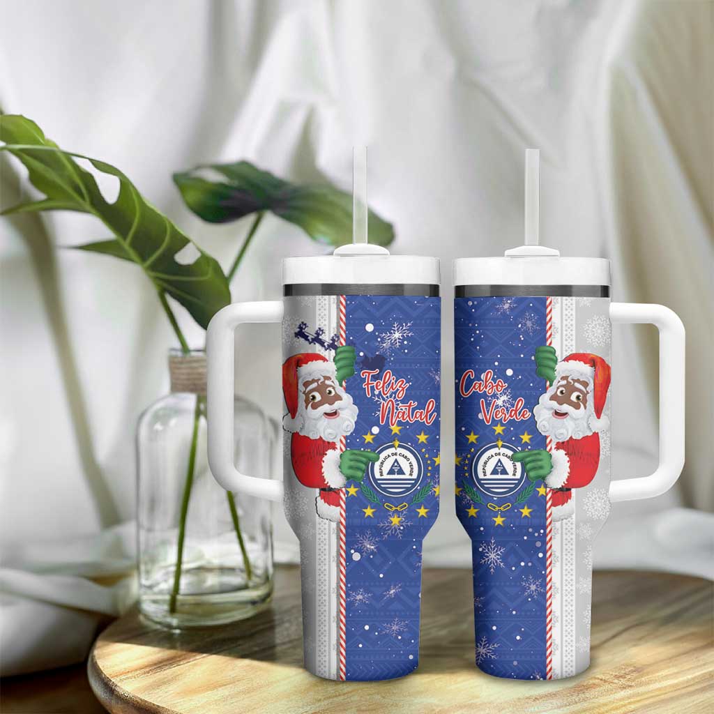 Afro Christmas in Cape Verde Tumbler With Handle Black Santa Felix Natal - African Pride