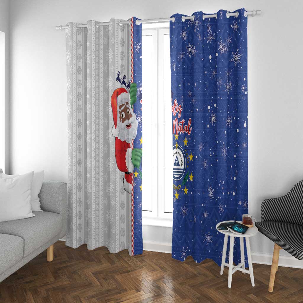 Afro Christmas in Cape Verde Window Curtain Black Santa Felix Natal - African Pride