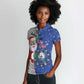 Afro Christmas in Cape Verde Women Polo Shirt Black Santa Felix Natal - African Pride