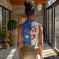Afro Christmas in Cape Verde Women Sleeveless Polo Shirt Black Santa Felix Natal - African Pride
