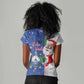 Afro Christmas in Cape Verde Women V-Neck T-Shirt Black Santa Felix Natal - African Pride