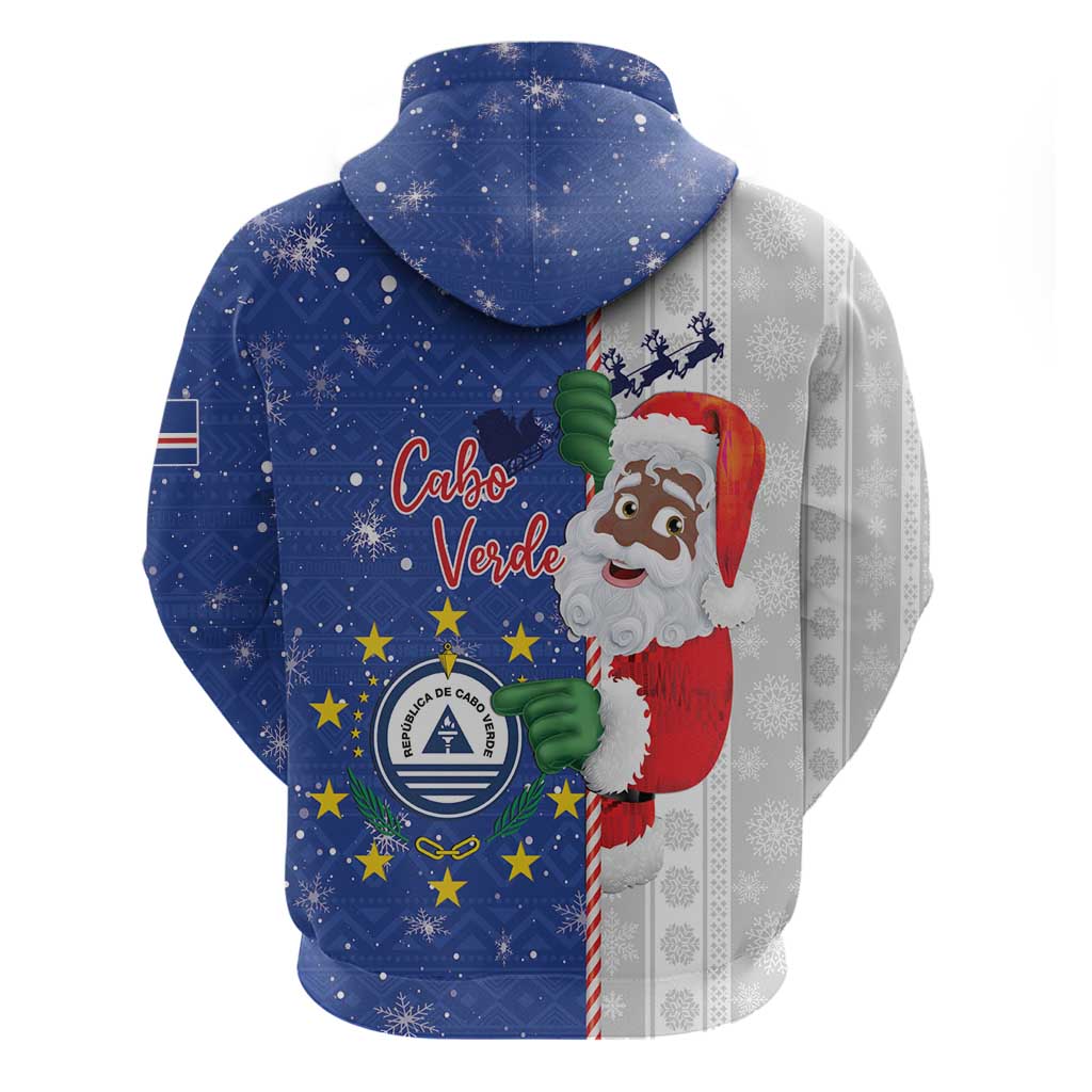 Afro Christmas in Cape Verde Zip Hoodie Black Santa Felix Natal - African Pride