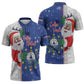Cape Verde Christmas Zipper Polo Shirt Black Santa Felix Natal