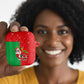 Burkina Faso Christmas AirPods Case Black Santa Joyeux Noel