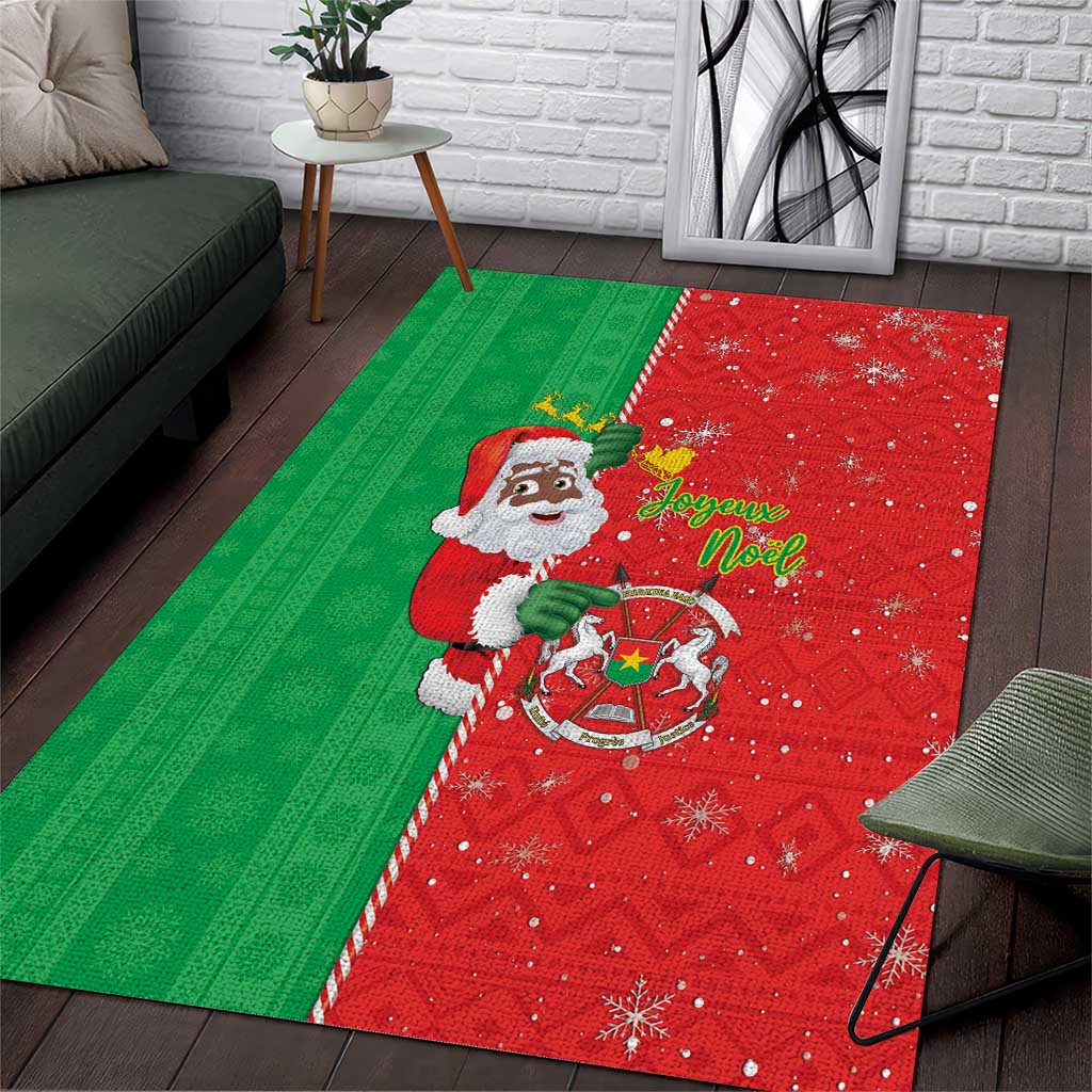 Afro Christmas in Burkina Faso Area Rug Black Santa Joyeux Noel - African Pride