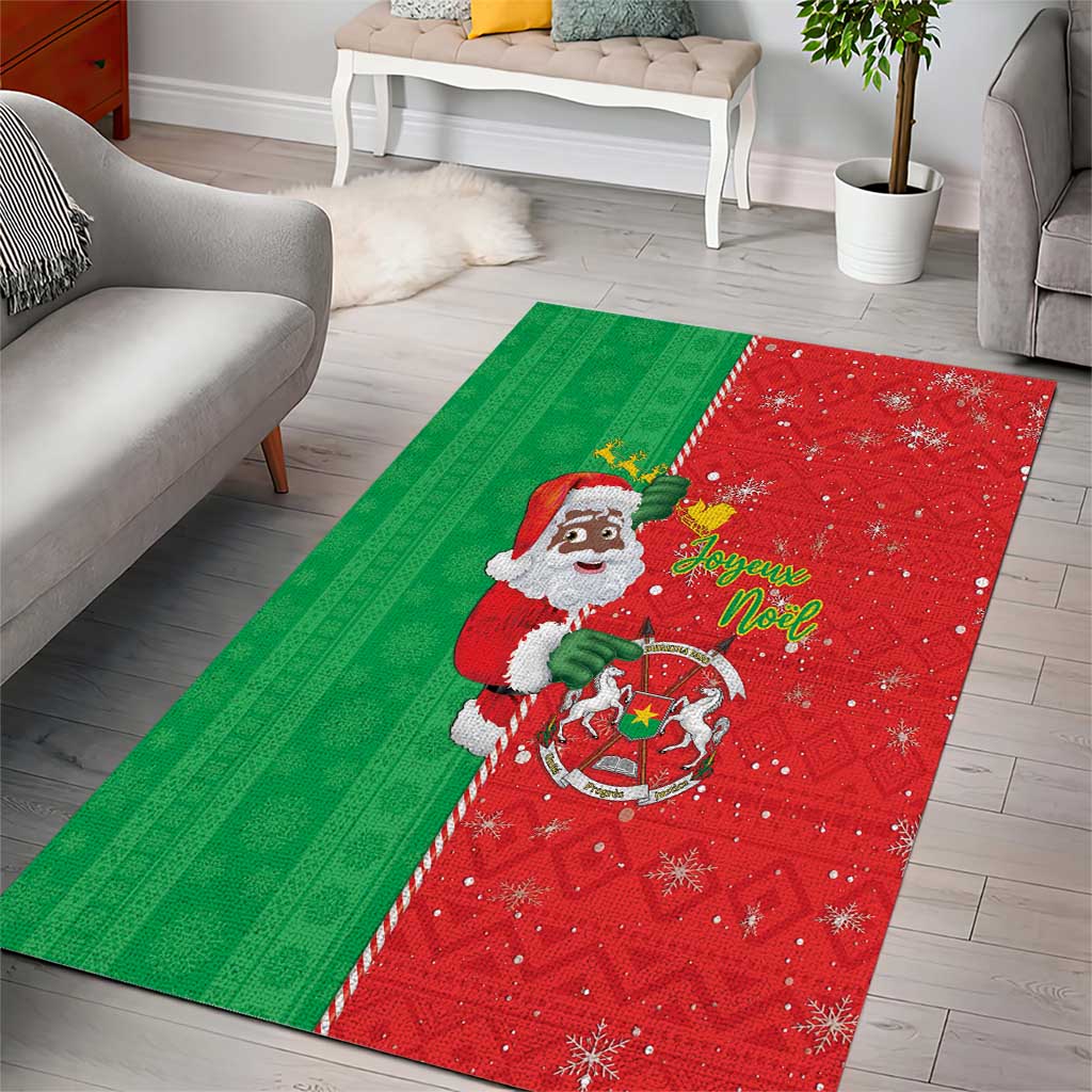 Afro Christmas in Burkina Faso Area Rug Black Santa Joyeux Noel - African Pride