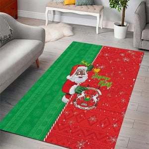 Afro Christmas in Burkina Faso Area Rug Black Santa Joyeux Noel - African Pride