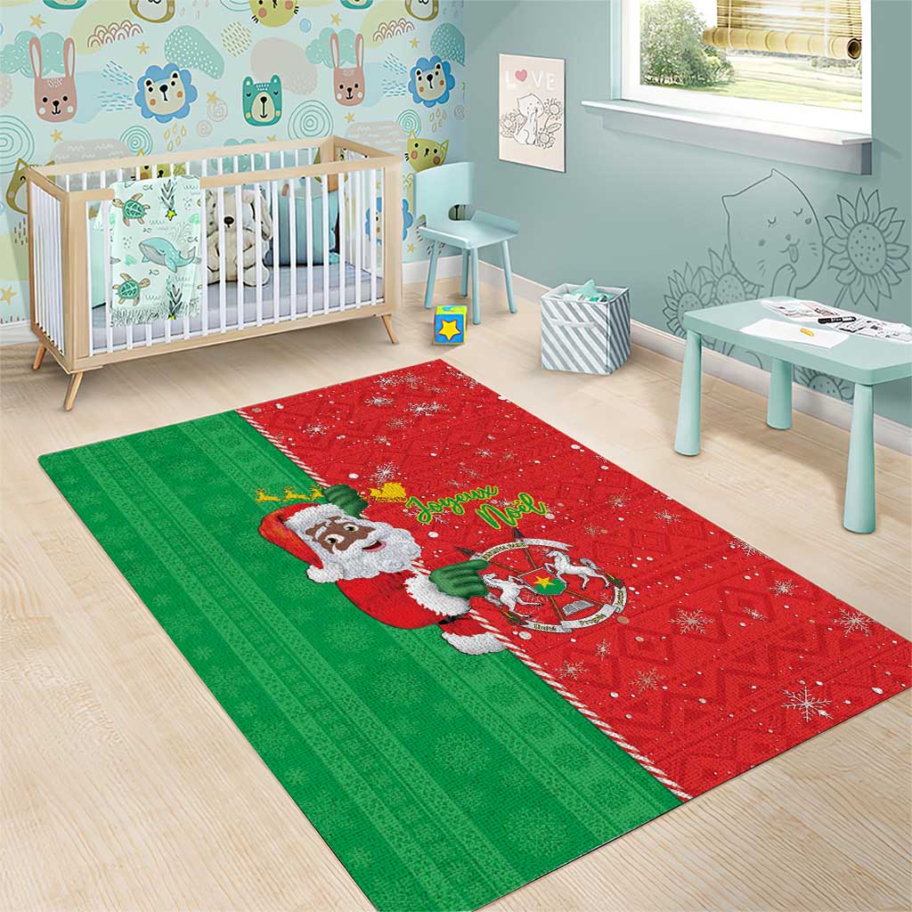 Afro Christmas in Burkina Faso Area Rug Black Santa Joyeux Noel - African Pride