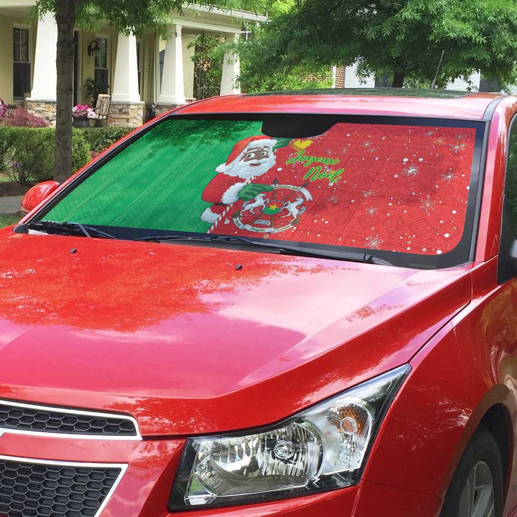 Burkina Faso Christmas Auto Sun Shade Black Santa Joyeux Noel