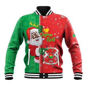 Afro Christmas in Burkina Faso Baseball Jacket Black Santa Joyeux Noel - African Pride