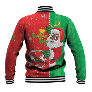 Afro Christmas in Burkina Faso Baseball Jacket Black Santa Joyeux Noel - African Pride