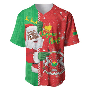 Afro Christmas in Burkina Faso Baseball Jersey Black Santa Joyeux Noel - African Pride