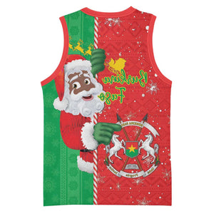Afro Christmas in Burkina Faso Basketball Jersey Black Santa Joyeux Noel - African Pride