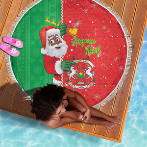 Afro Christmas in Burkina Faso Beach Blanket Black Santa Joyeux Noel - African Pride