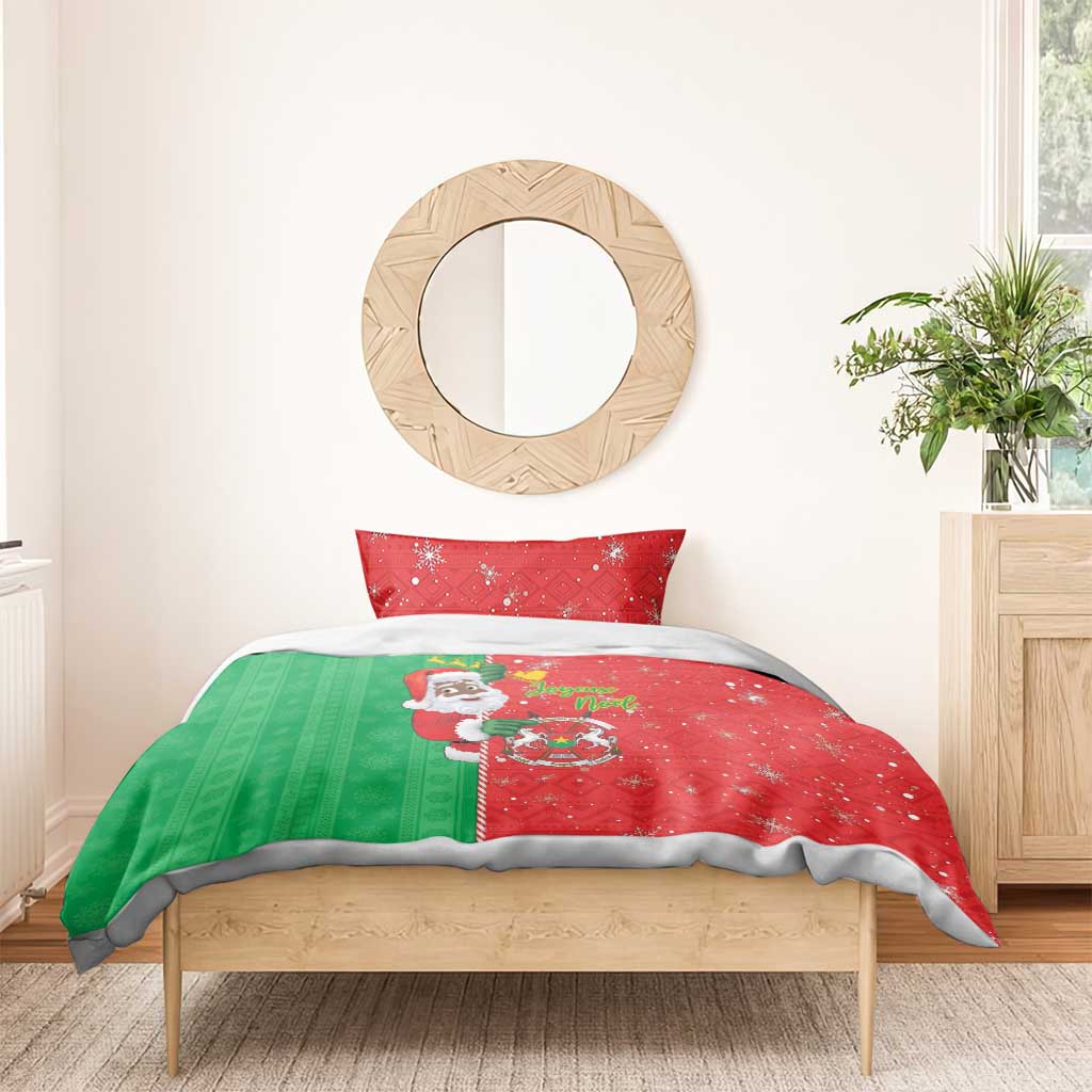 Afro Christmas in Burkina Faso Bedding Set Black Santa Joyeux Noel - African Pride