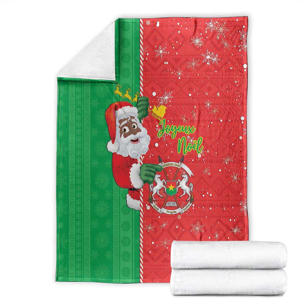 Afro Christmas in Burkina Faso Blanket Black Santa Joyeux Noel - African Pride