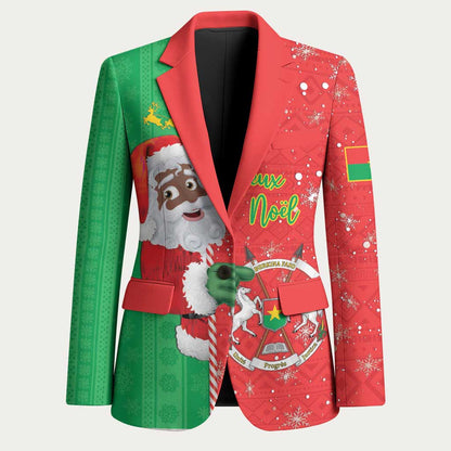 Burkina Faso Christmas Blazer Black Santa Joyeux Noel