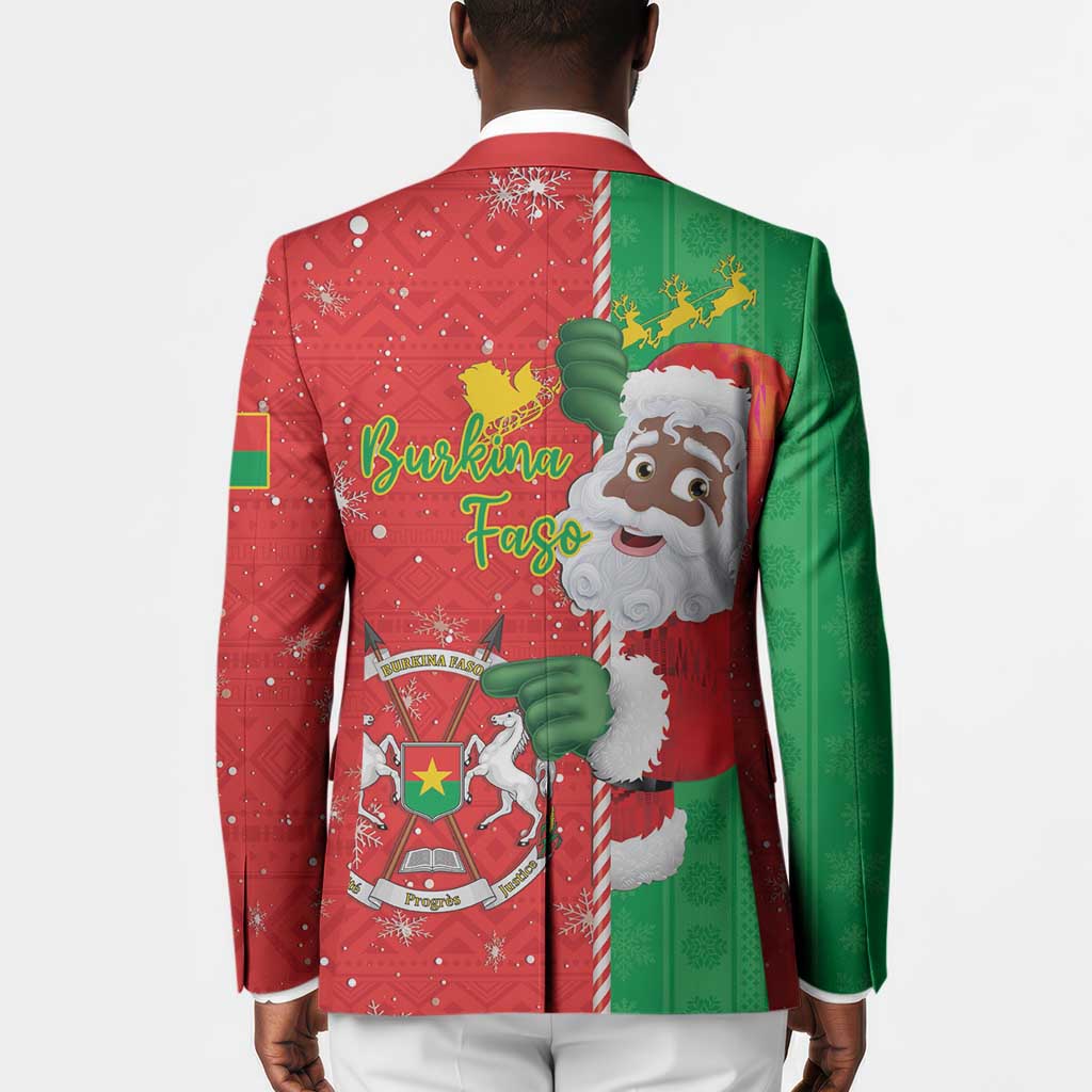 Burkina Faso Christmas Blazer Black Santa Joyeux Noel