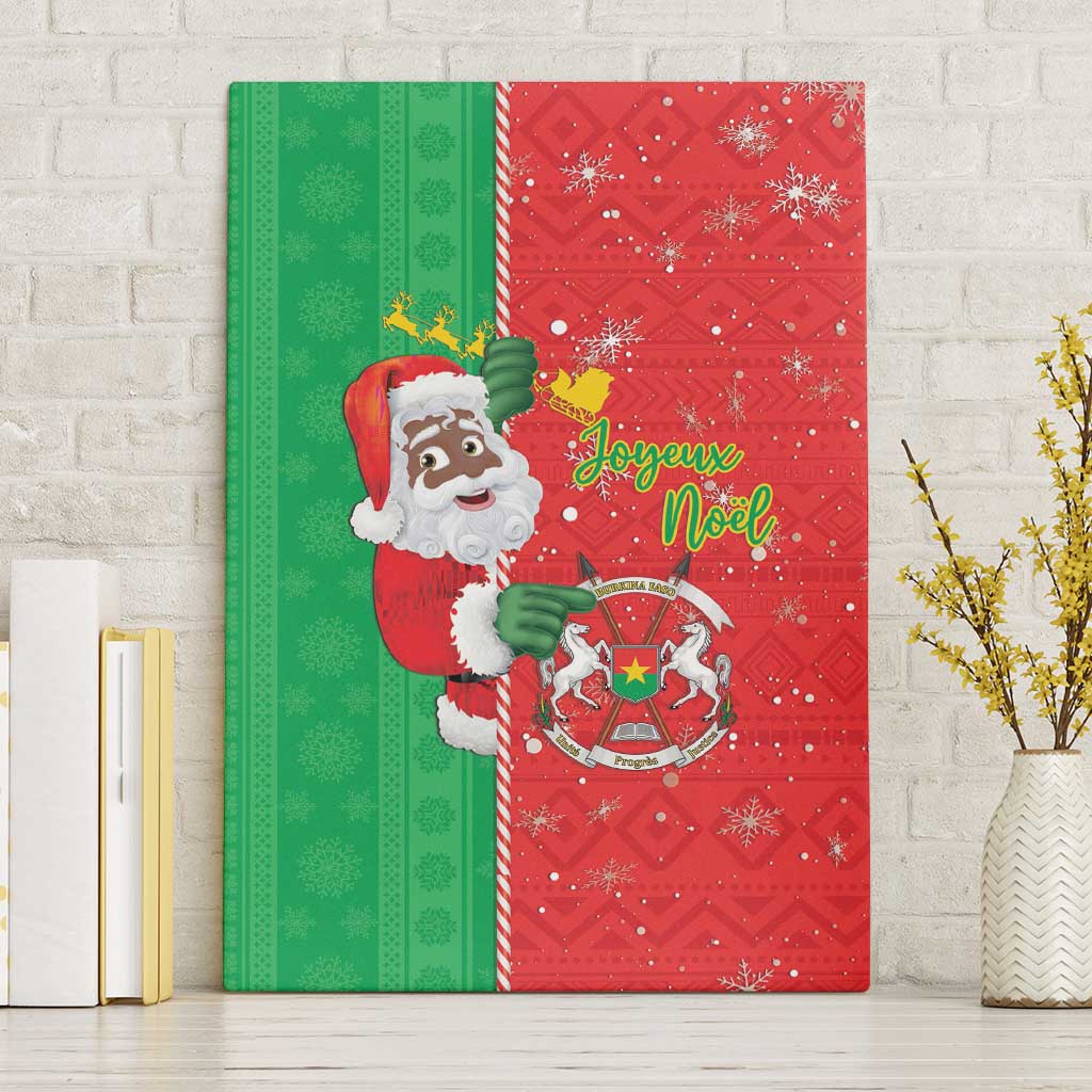 Afro Christmas in Burkina Faso Canvas Wall Art Black Santa Joyeux Noel - African Pride