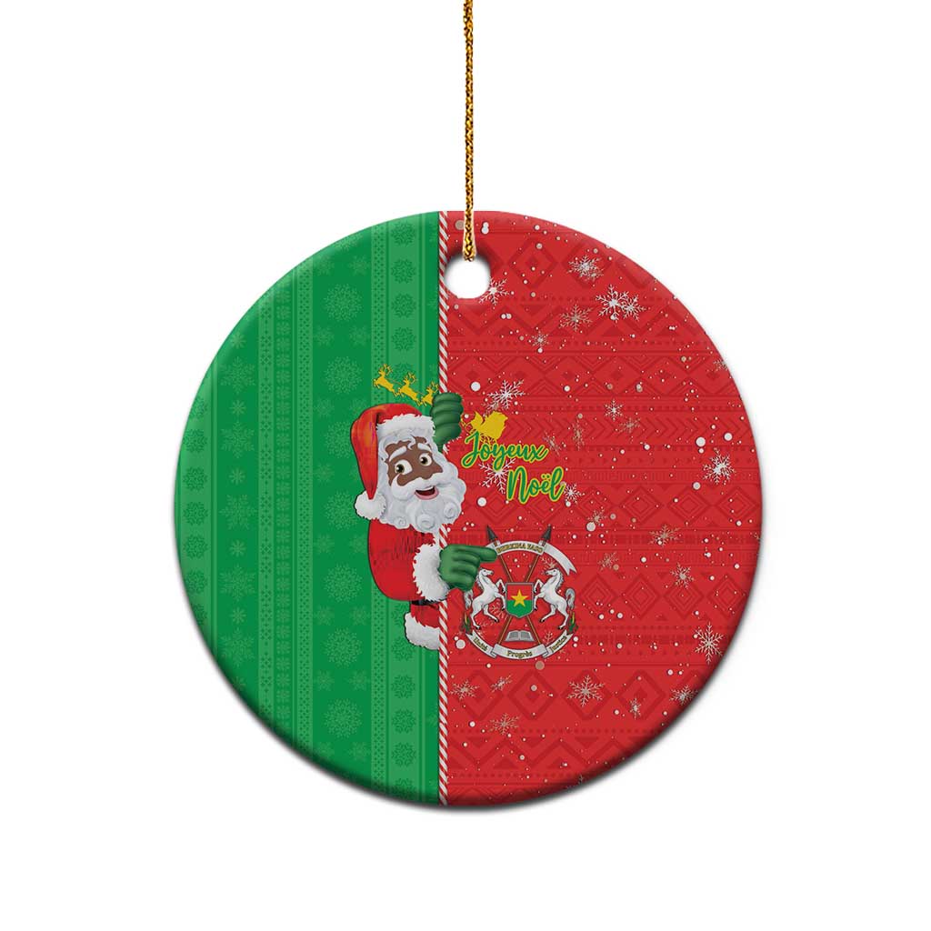 Afro Christmas in Burkina Faso Ceramic Ornament Black Santa Joyeux Noel - African Pride