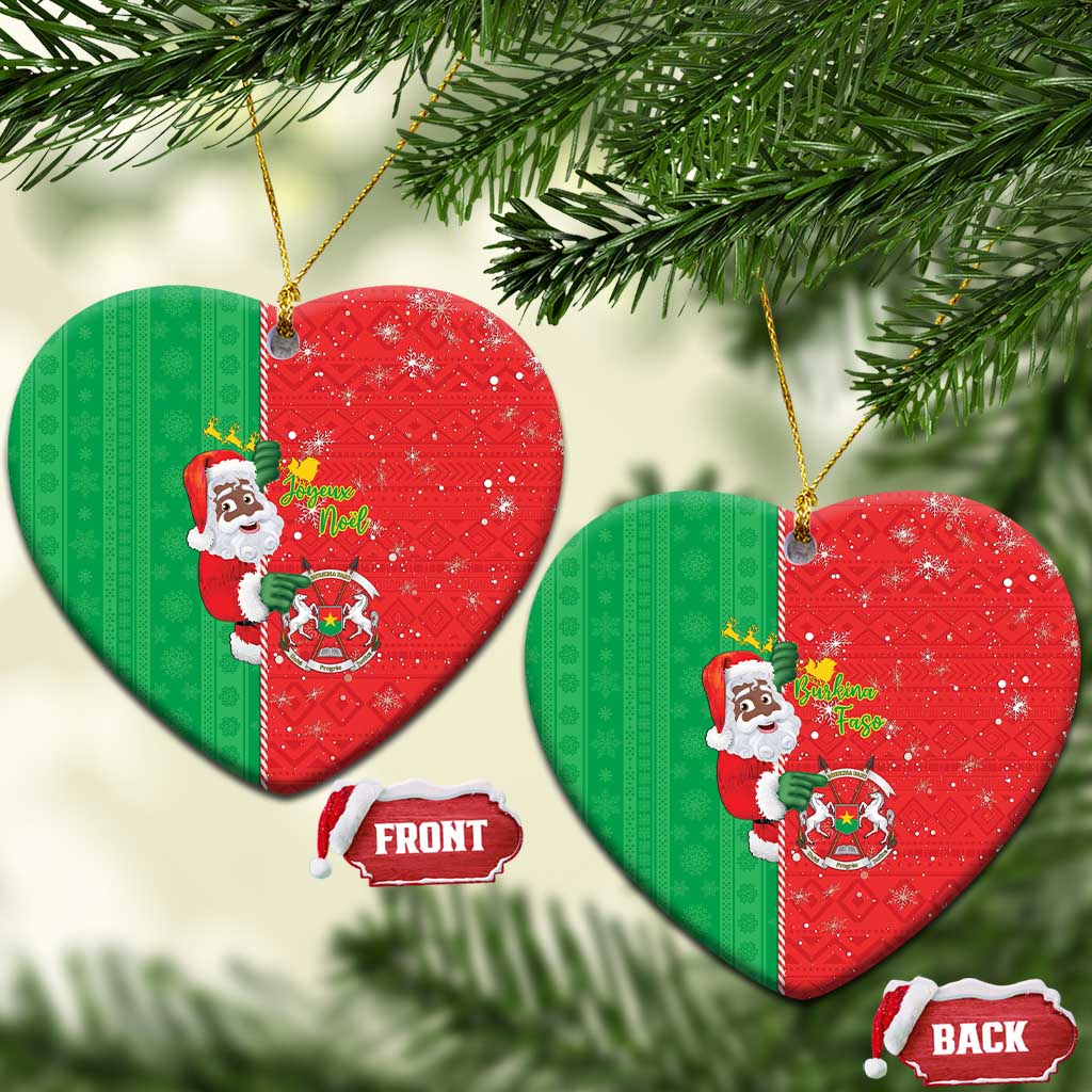 Afro Christmas in Burkina Faso Ceramic Ornament Black Santa Joyeux Noel - African Pride