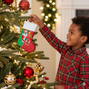 Afro Christmas in Burkina Faso Christmas Stocking Black Santa Joyeux Noel - African Pride