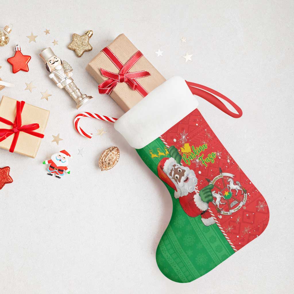 Afro Christmas in Burkina Faso Christmas Stocking Black Santa Joyeux Noel - African Pride