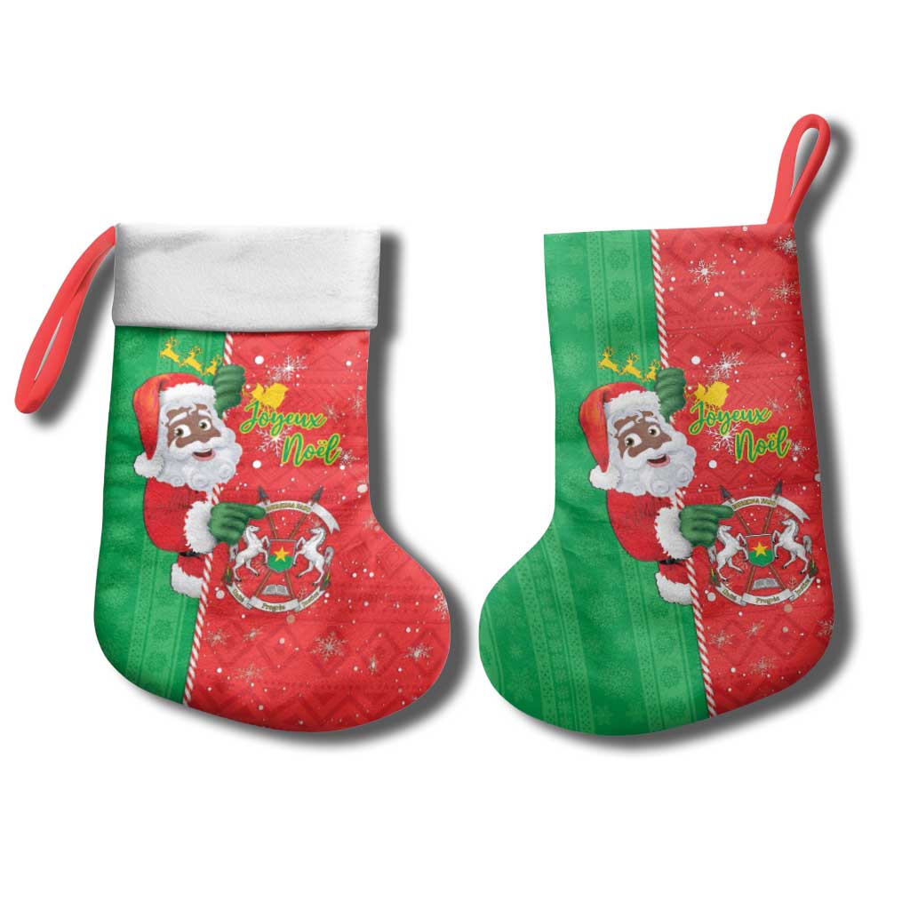 Afro Christmas in Burkina Faso Christmas Stocking Black Santa Joyeux Noel - African Pride