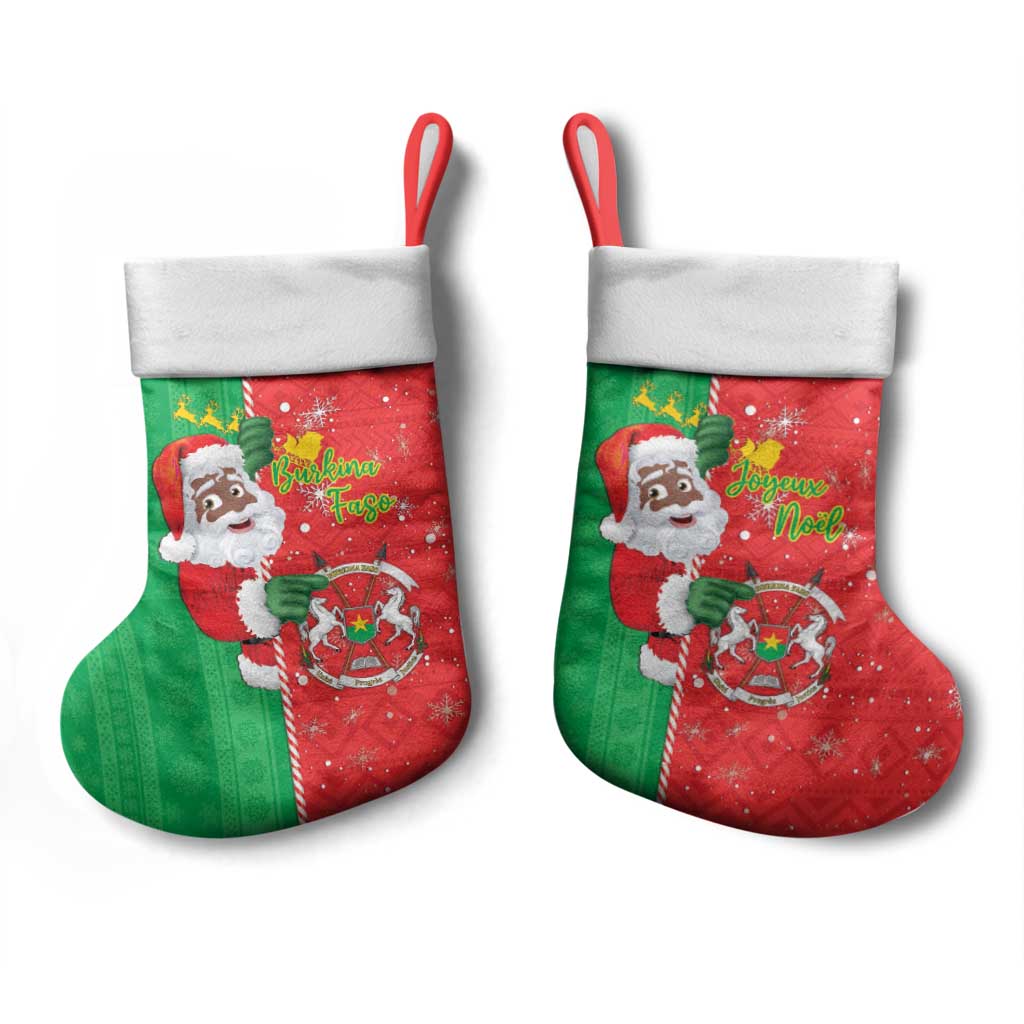 Afro Christmas in Burkina Faso Christmas Stocking Black Santa Joyeux Noel - African Pride