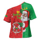 Burkina Faso Christmas Cross Shoulder Shirt Black Santa Joyeux Noel