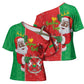 Burkina Faso Christmas Cross Shoulder Shirt Black Santa Joyeux Noel