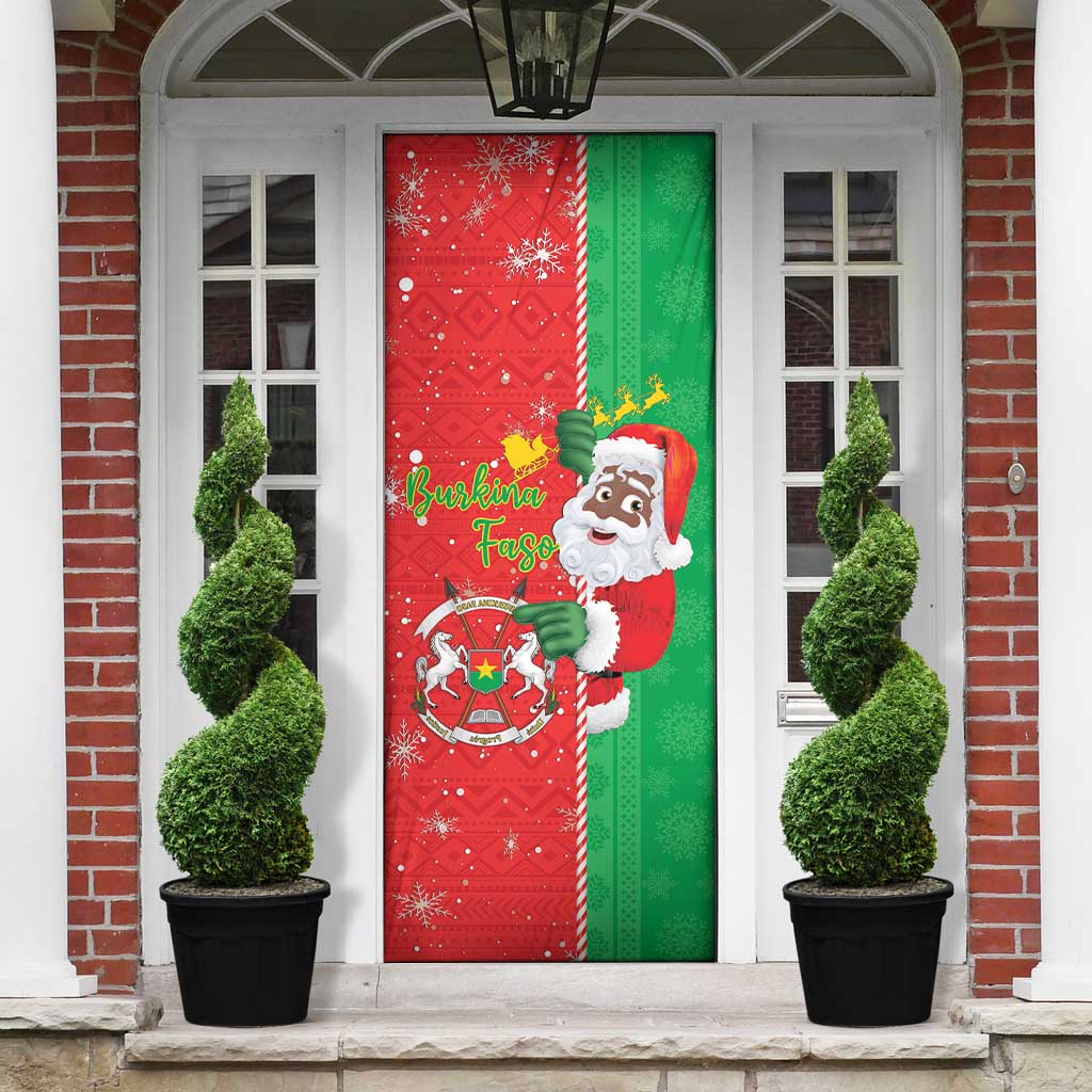 Burkina Faso Christmas Door Cover Black Santa Joyeux Noel