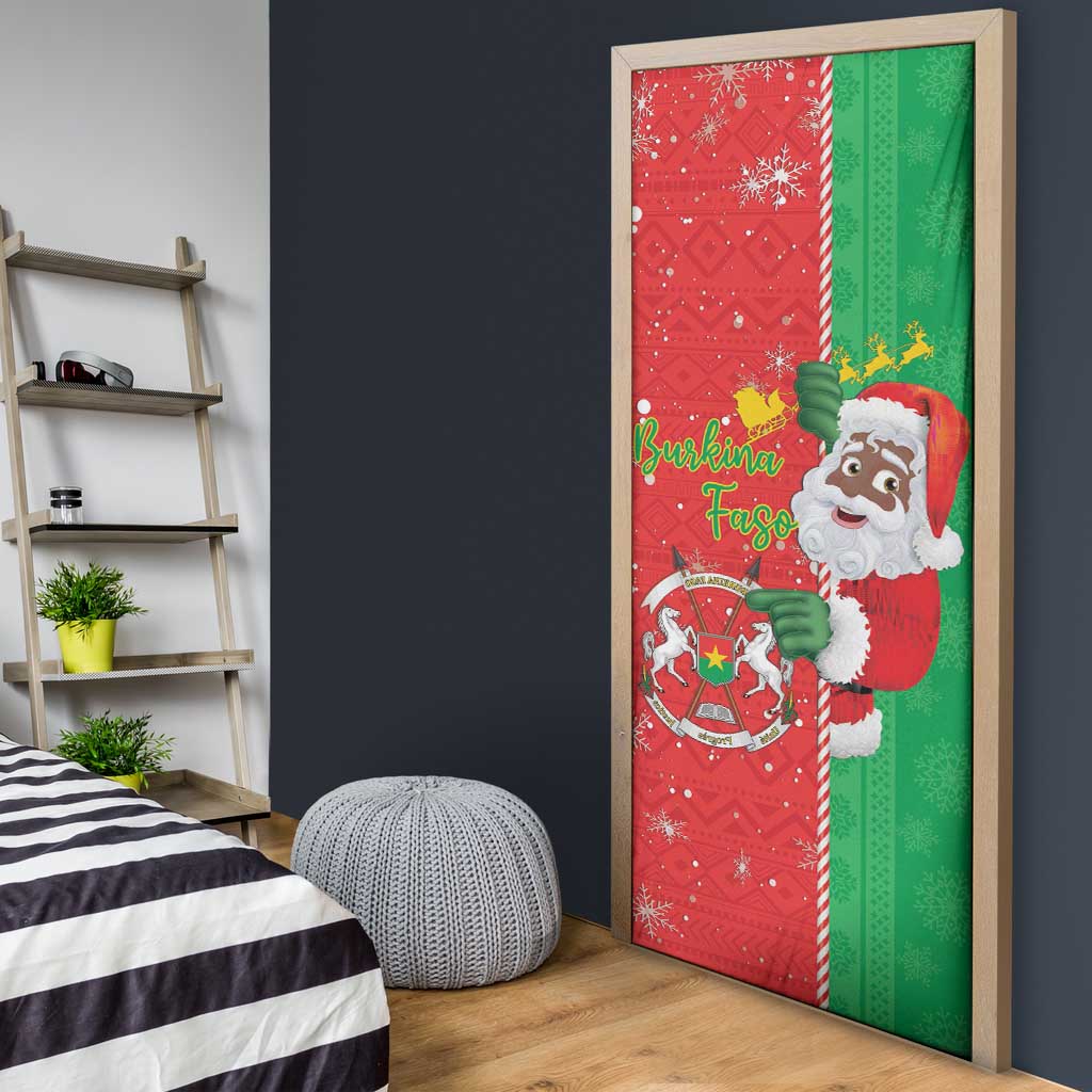 Burkina Faso Christmas Door Cover Black Santa Joyeux Noel