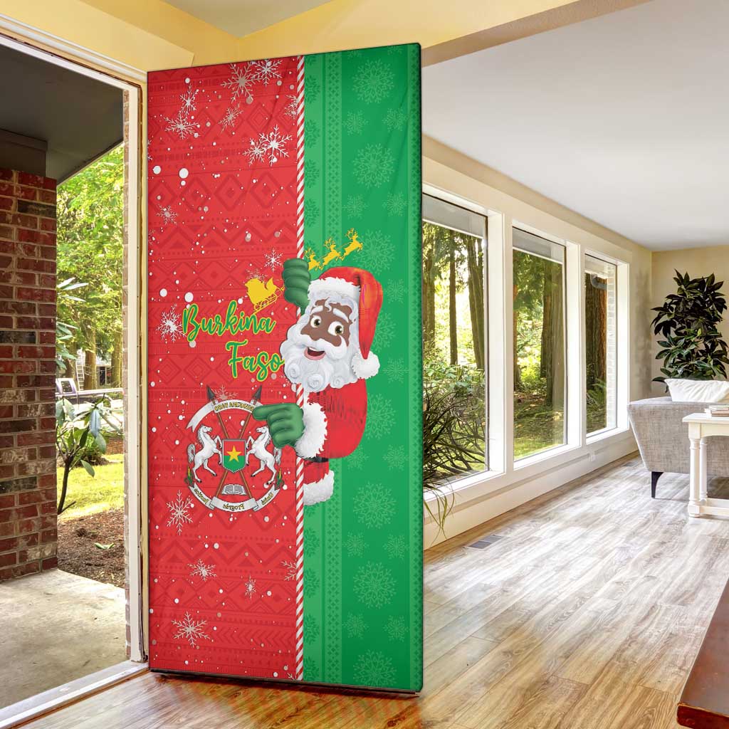 Burkina Faso Christmas Door Cover Black Santa Joyeux Noel